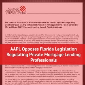 AAPL Opposes Florida Mortgage Lending Bills