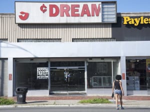 Photo of a vacant storefront in East Orange